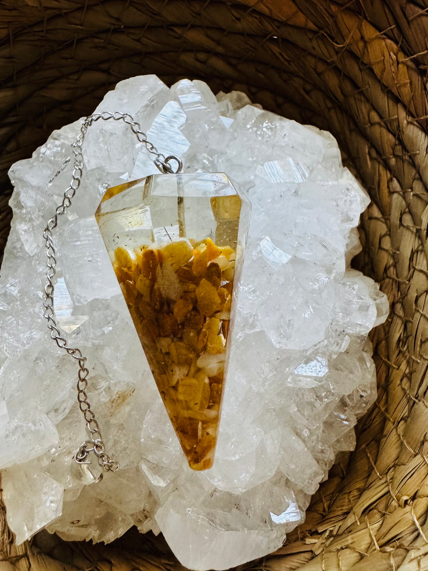 Péndulo Orgonita de Citrino – Abundancia y Alegría