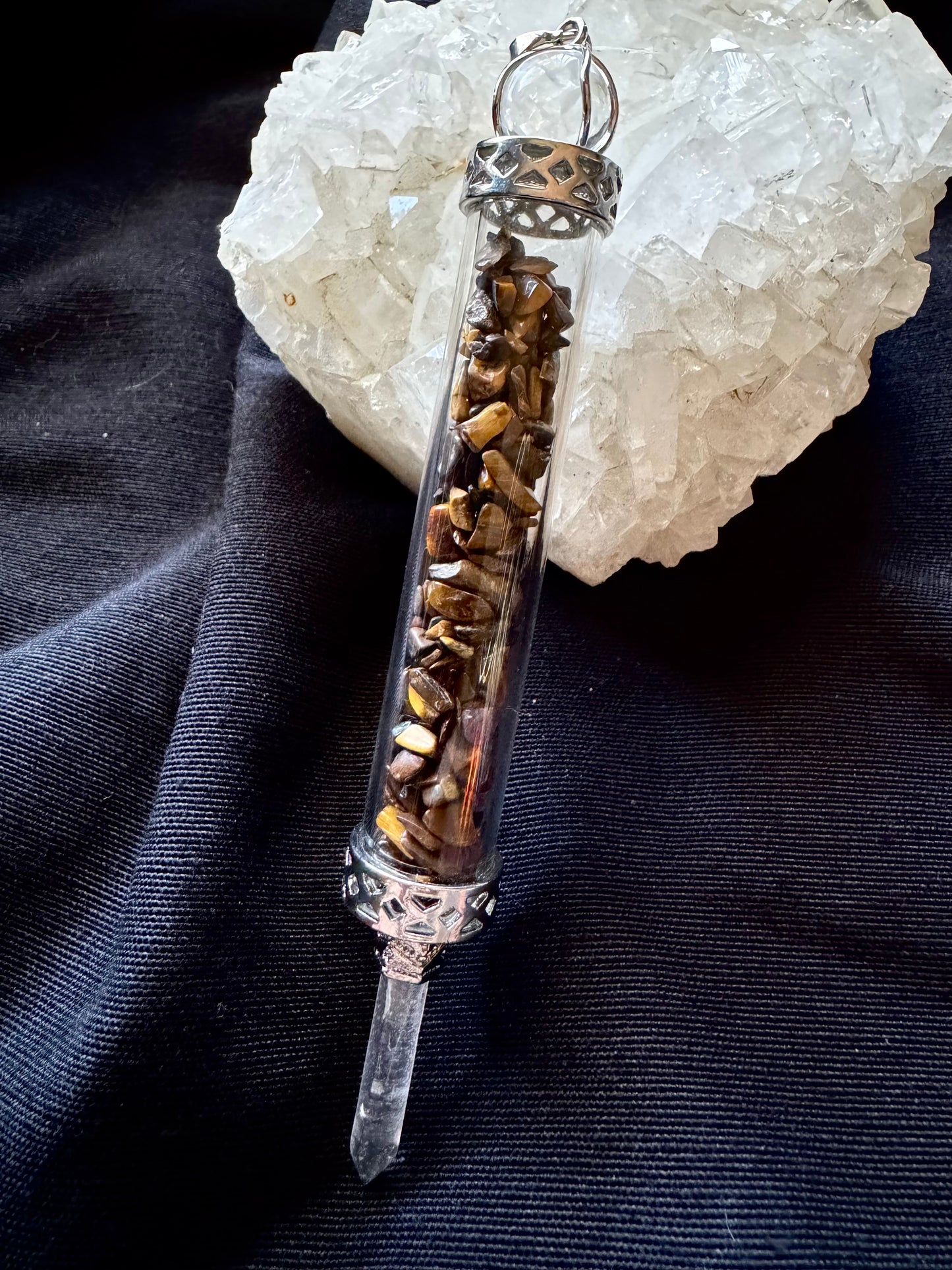 🪄 Varita Canalizadora de Ojo de Tigre – Protección y Energía Positiva 🪄