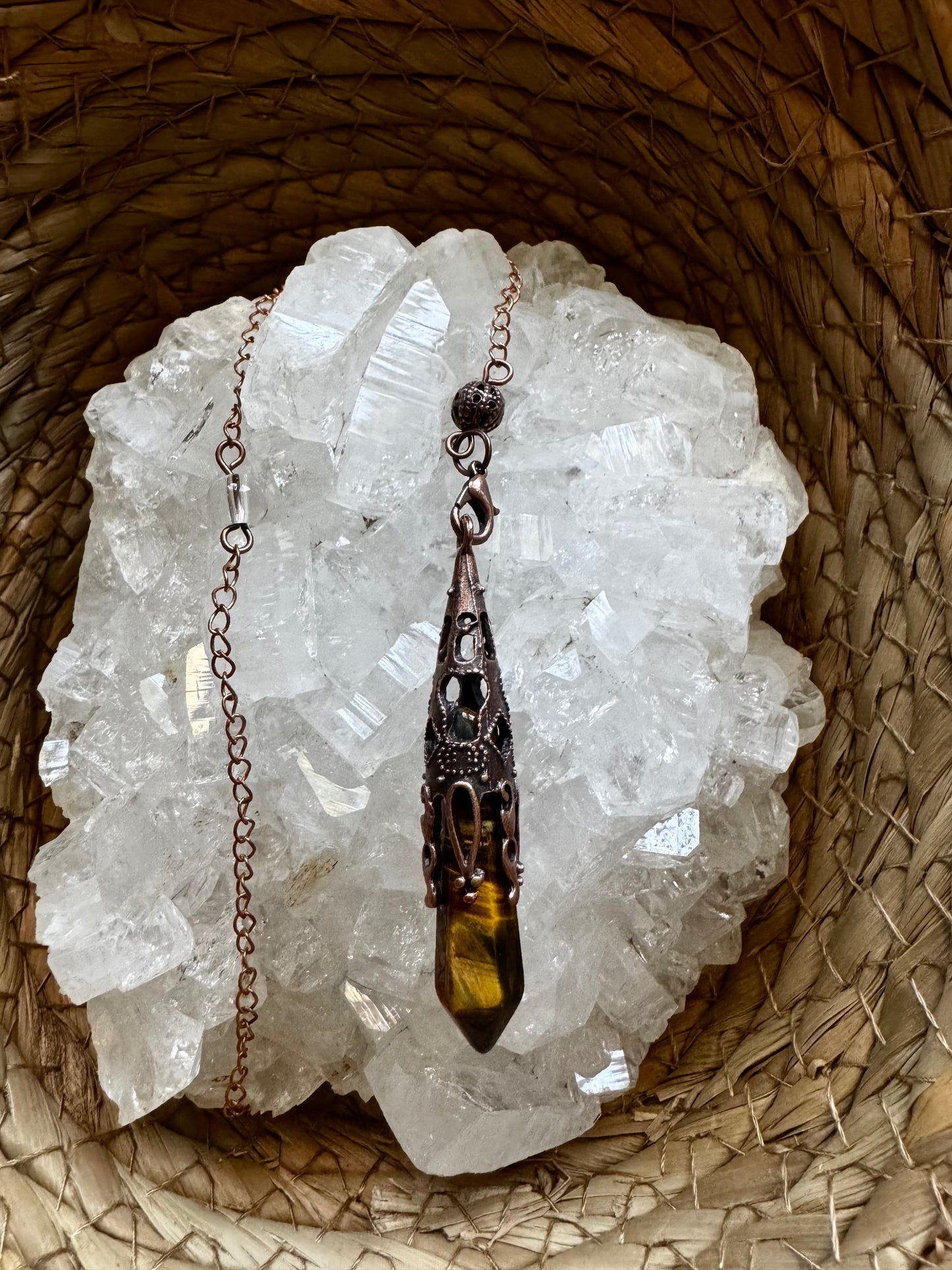 🔮 Péndulo de las Brujas de Ojo de Tigre