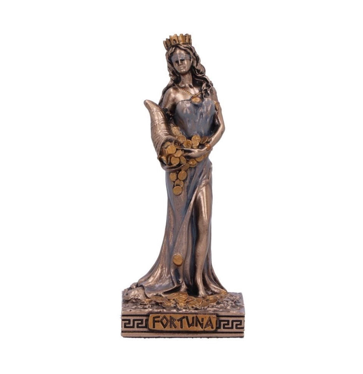 Fortuna Figura de bronce 9 cm – Mini Fortuna, Diosa de la abundancia