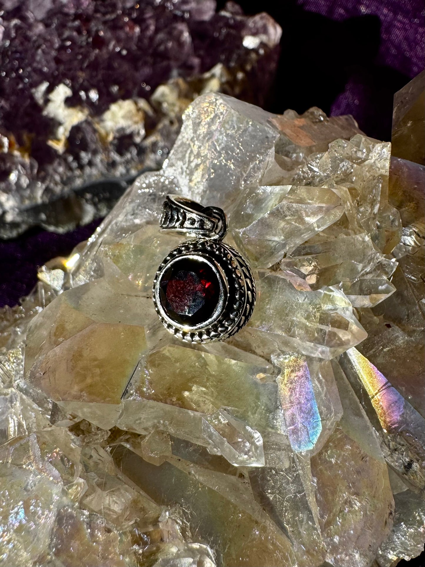 ❤️🔥✨ Colgante de Plata con Granate ✨❤️🔥