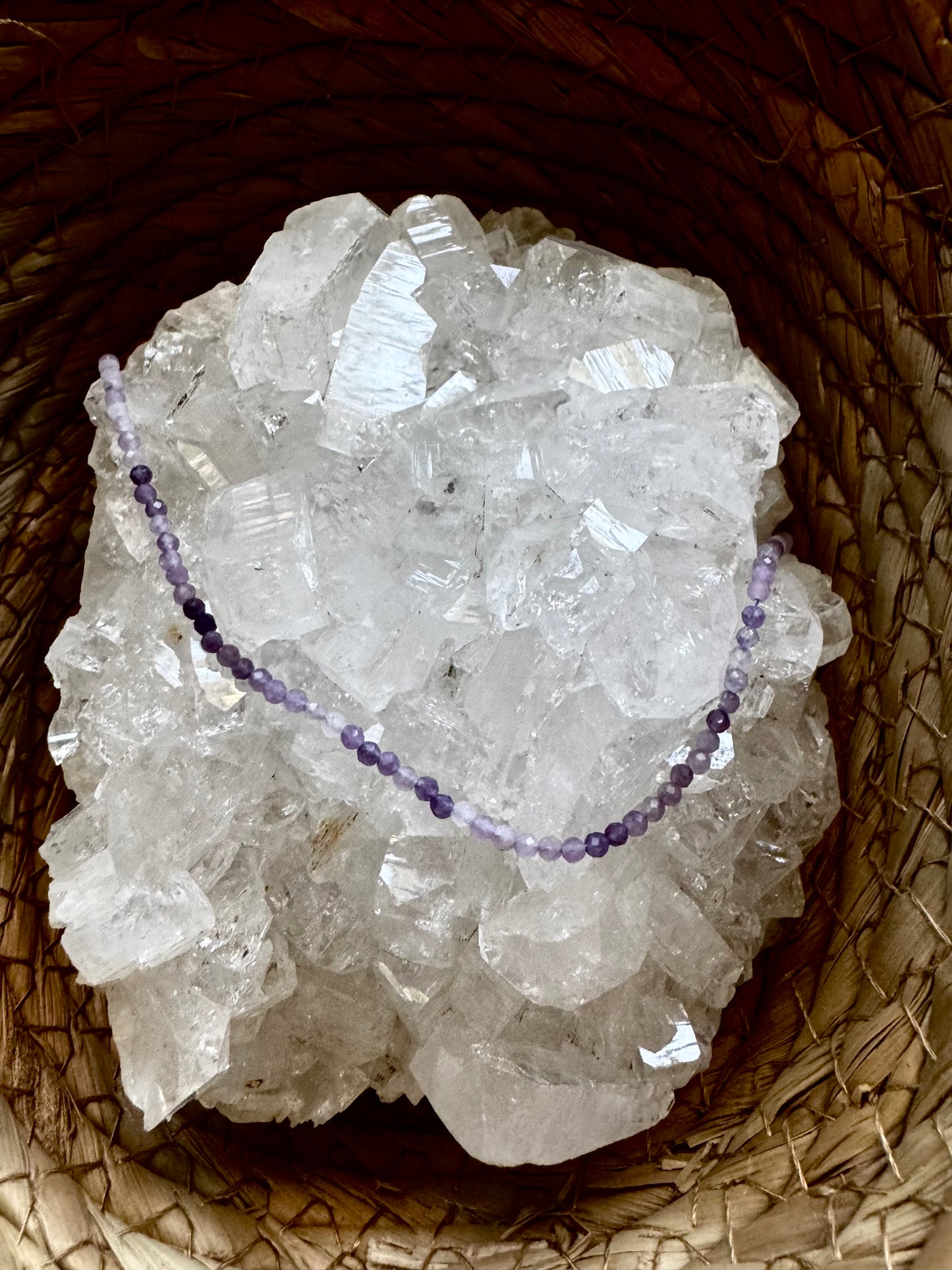 🔮 Gargantilla de Amatista Facetada — Paz y Protección