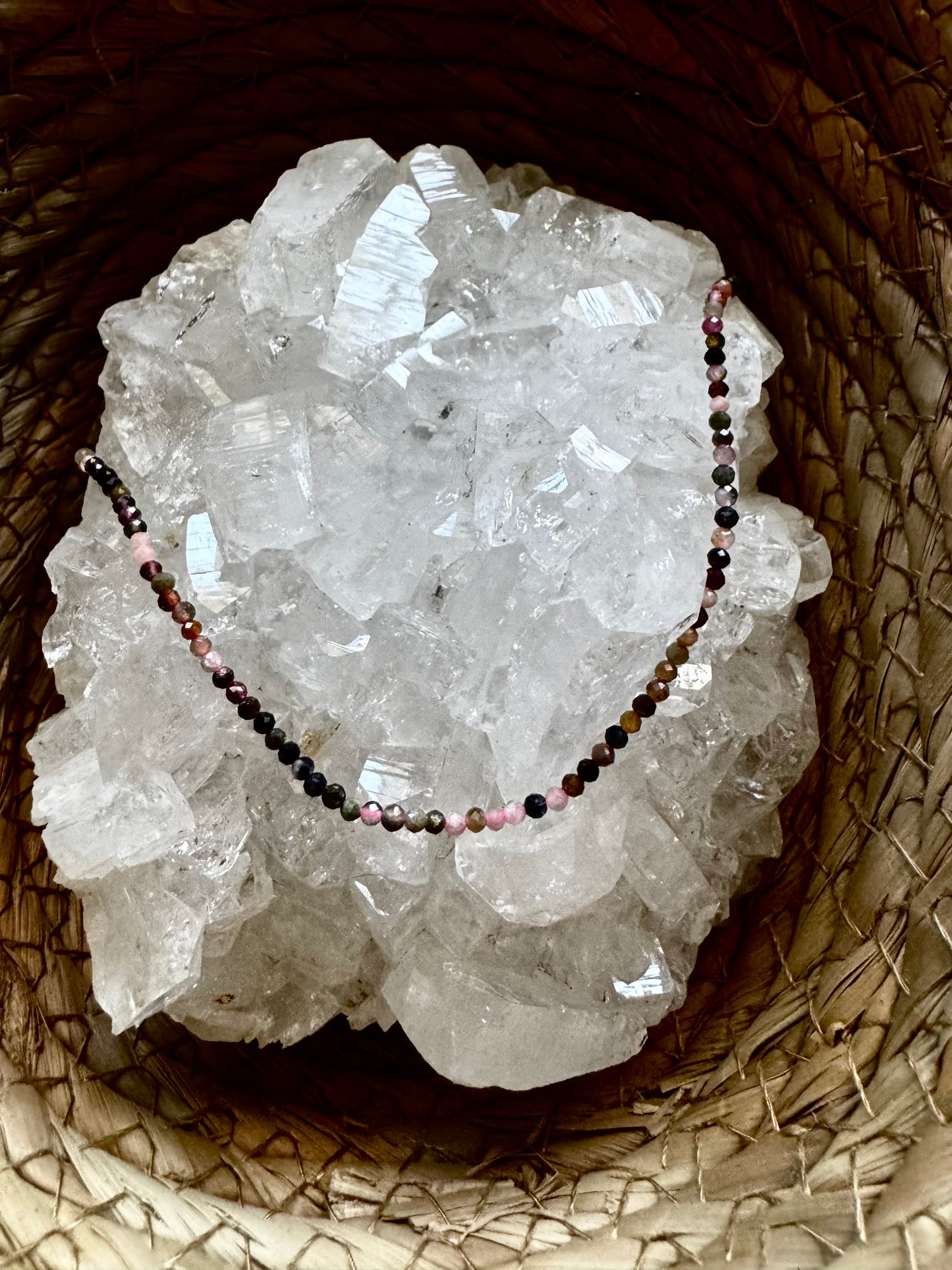 💗 Gargantilla de Turmalina SandÃa Facetada — Amor y Equilibrio Emocional