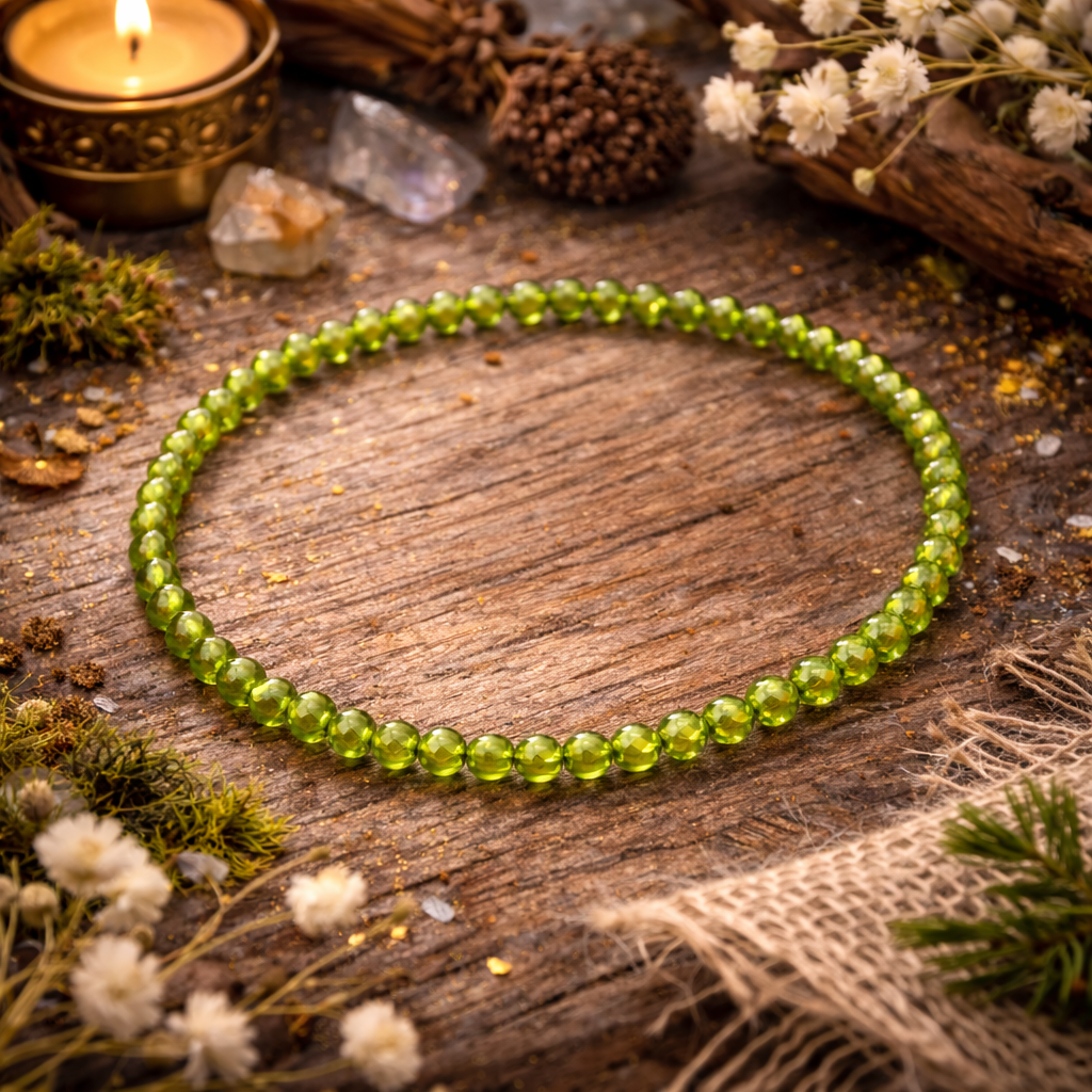 Pulsera de Olivino/a Peridoto – Renacimiento, Equilibrio y Luz Interior 💚✨