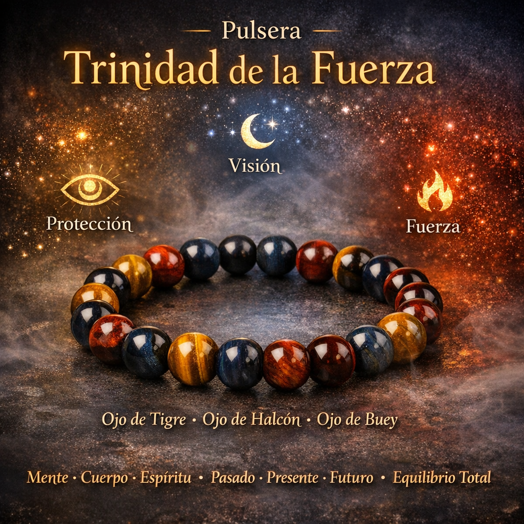 Pulsera Trinidad de la Fuerza · Claridad, Protección y Fortaleza