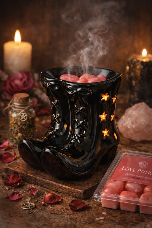 Quemador de Aceite y Wax Melts Botas de Bruja de Cerámica