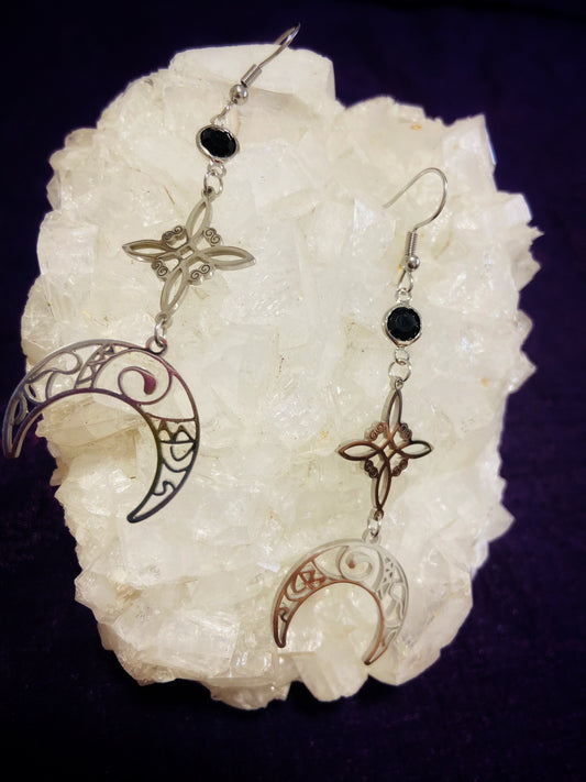 Pendientes Nudo de Bruja Luna Lunera