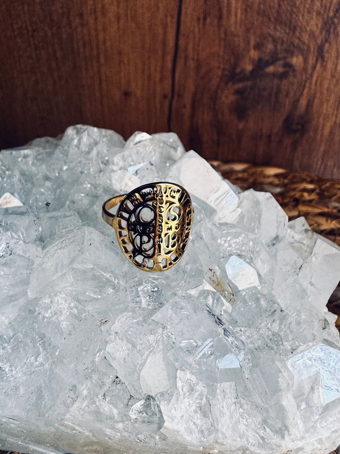 ✨ Anillo Ajustable · Sello de San Benito