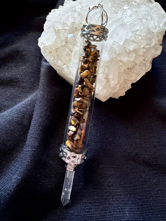 🪄 Varita Canalizadora de Ojo de Tigre – Protección y Energía Positiva 🪄