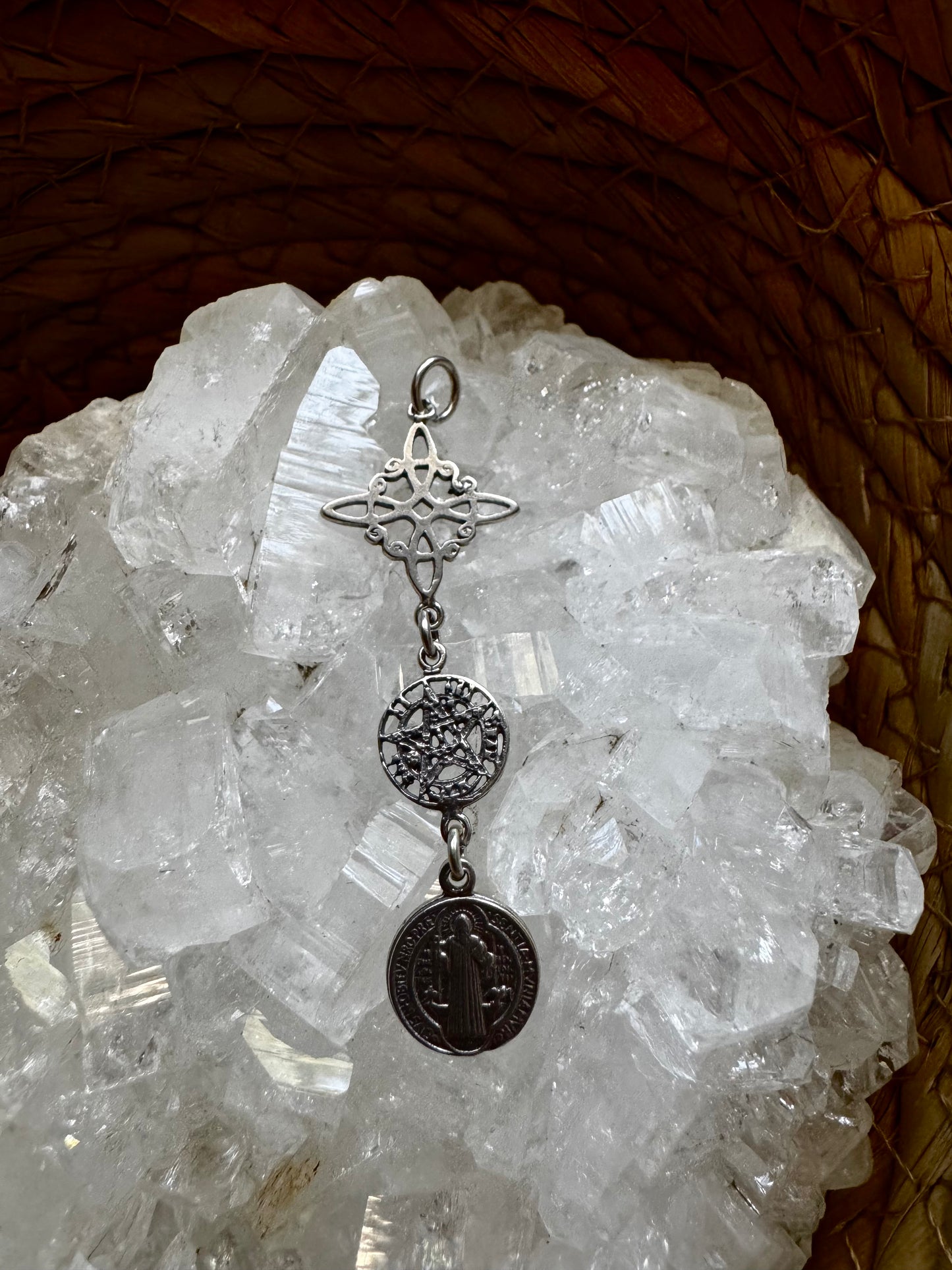 🜂 Colgante Triple Protección en Plata