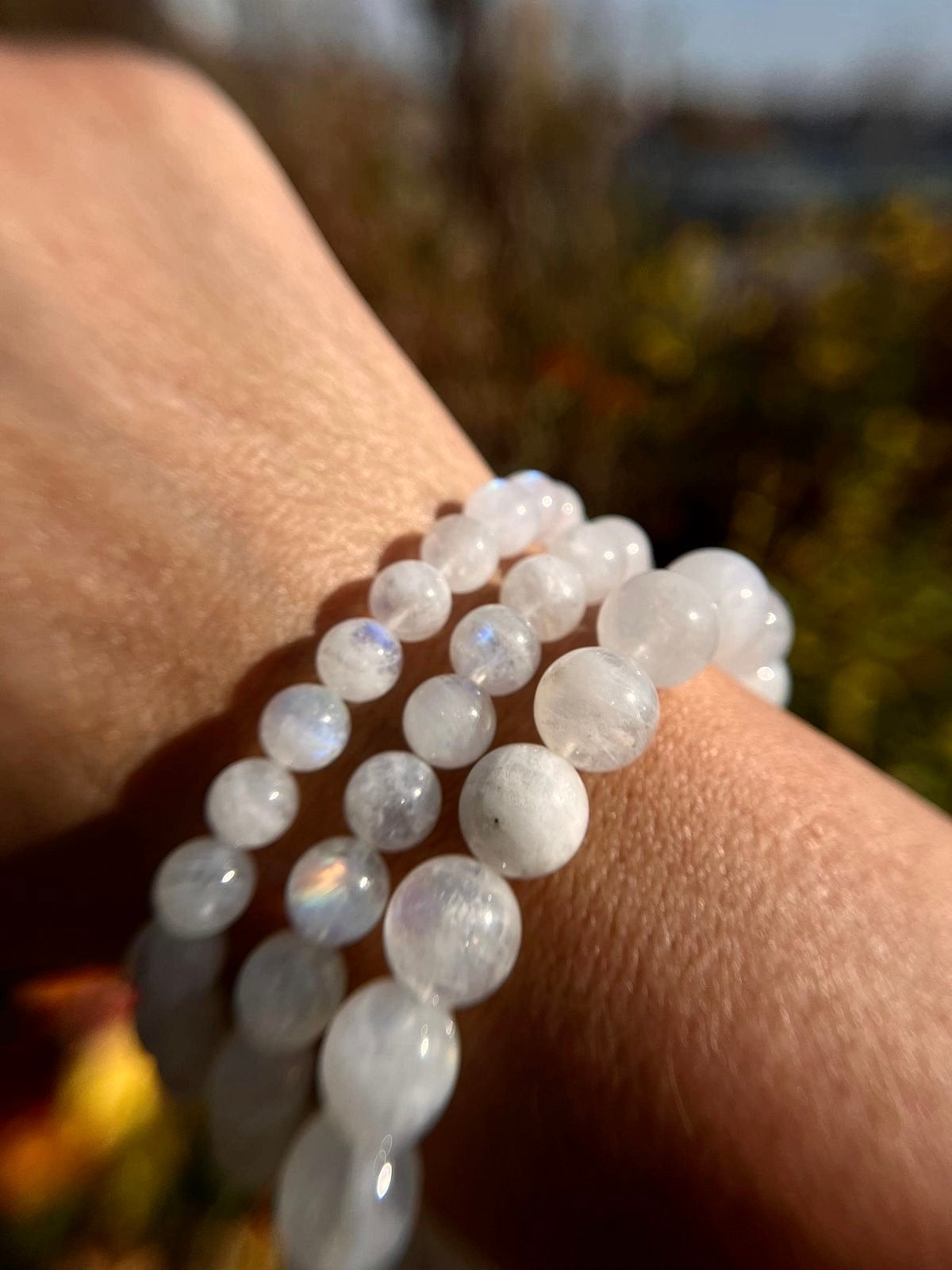 Pulsera de Piedra Luna 8mm – Energía Femenina 🌙