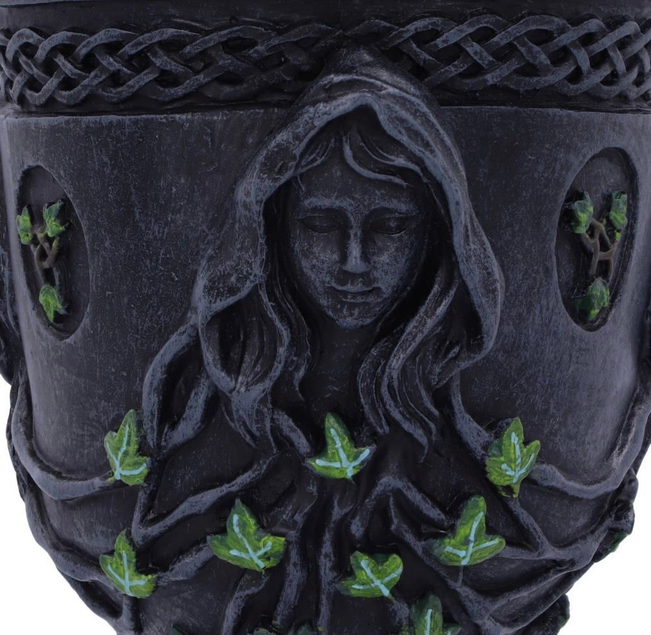 🌙 Cáliz Triple Diosa · Mother, Maiden & Crone · 21 cm