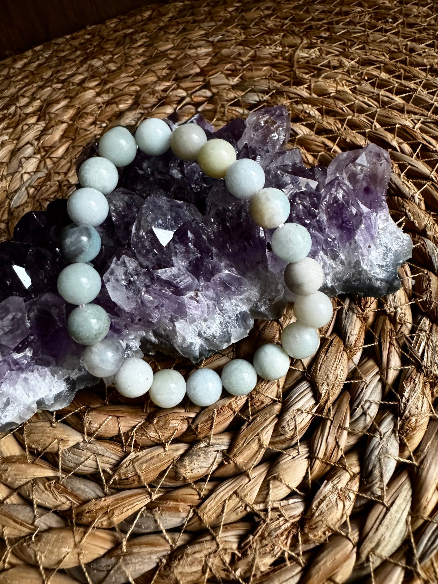 🌿 Pulsera de Amazonita · Verdad, Calma y Equilibrio