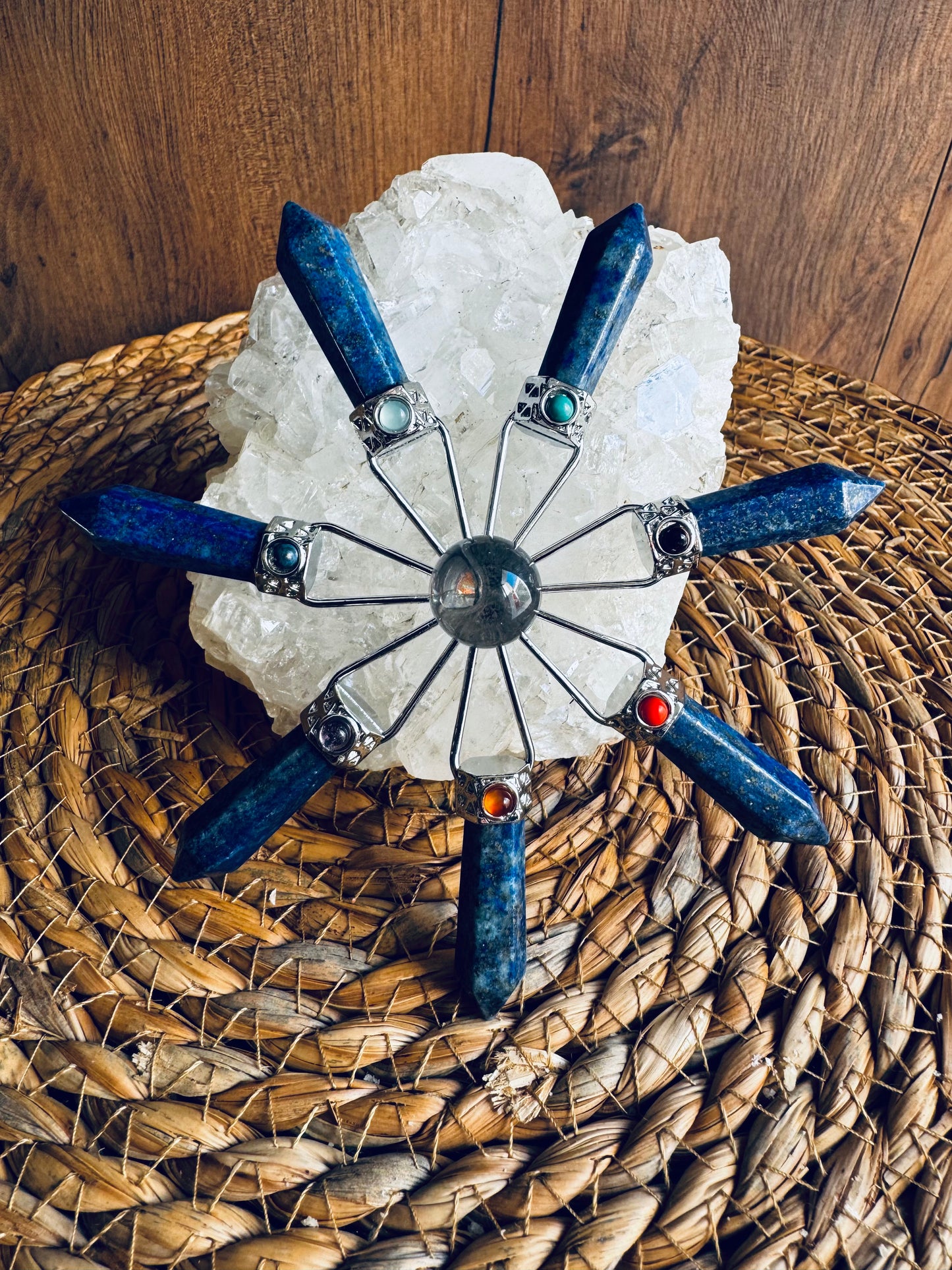🔵 Generador Energético de 7 Chakras con Lapislázuli