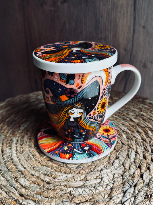 Taza con Filtro para Infusiones Mágicas