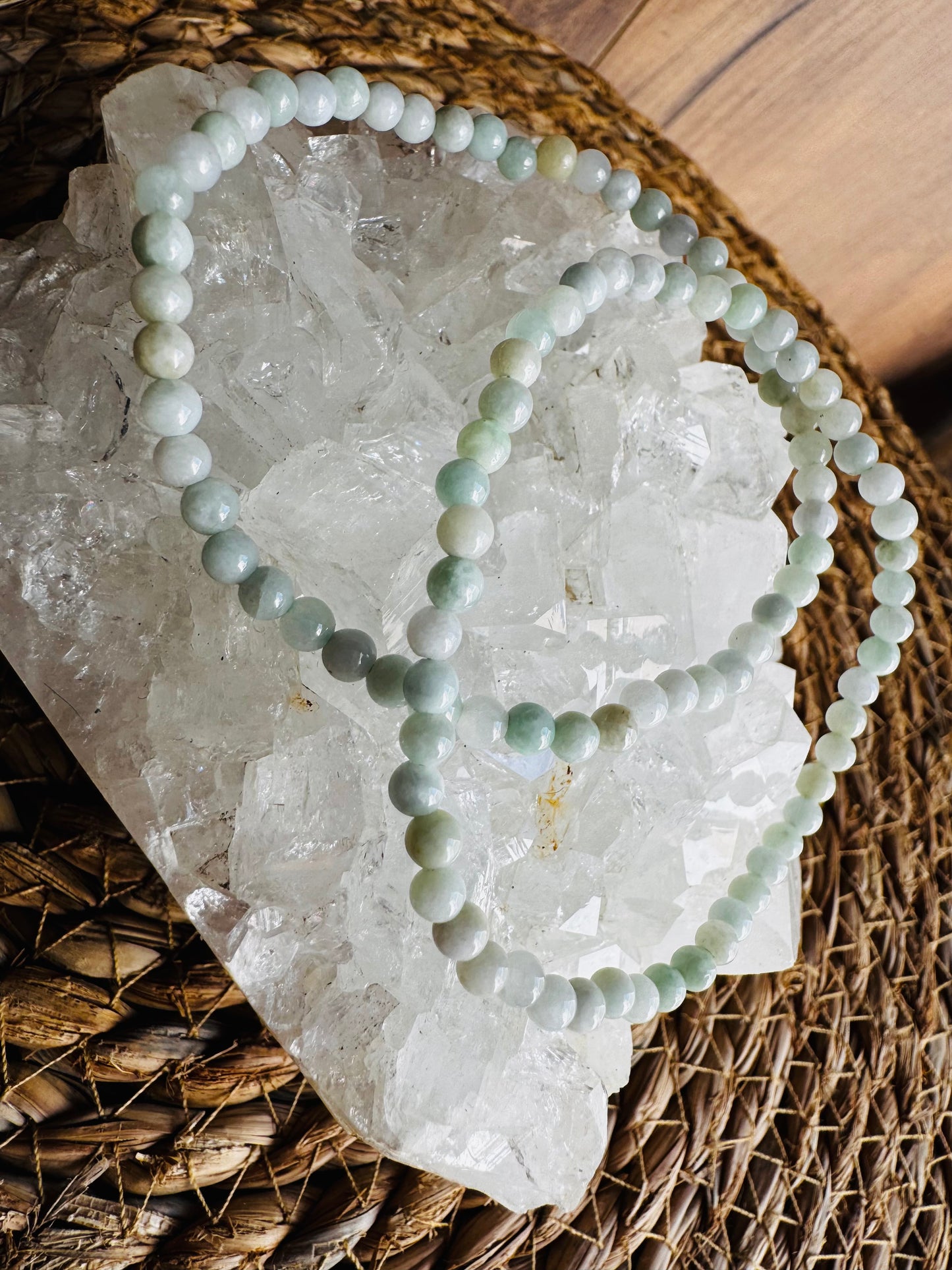 Pulsera de Jade de Birmania 4mm · Amuleto de Buena Fortuna