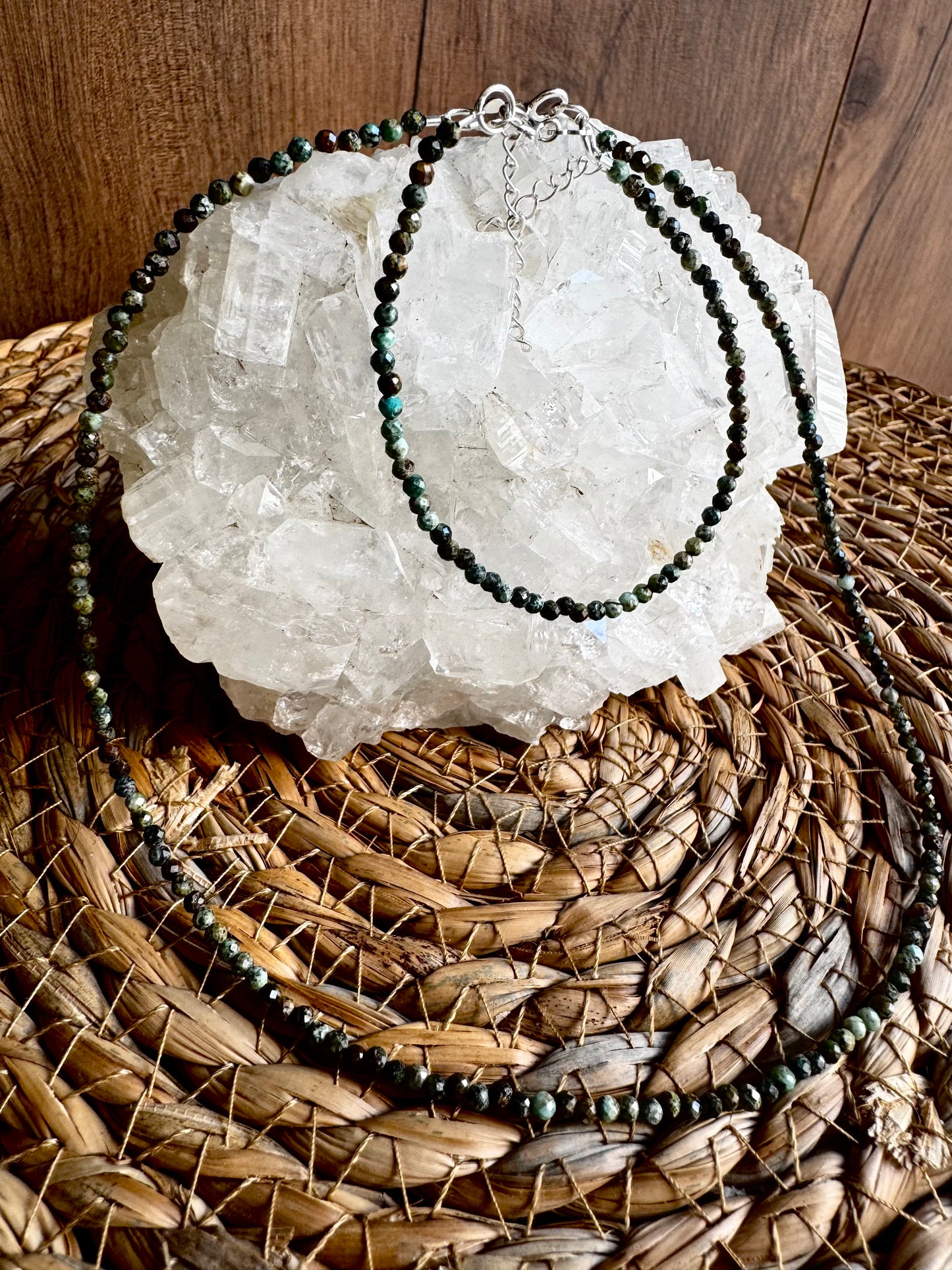✨ Conjunto de Gargantilla y Pulsera · Turquesa Africana Facetada