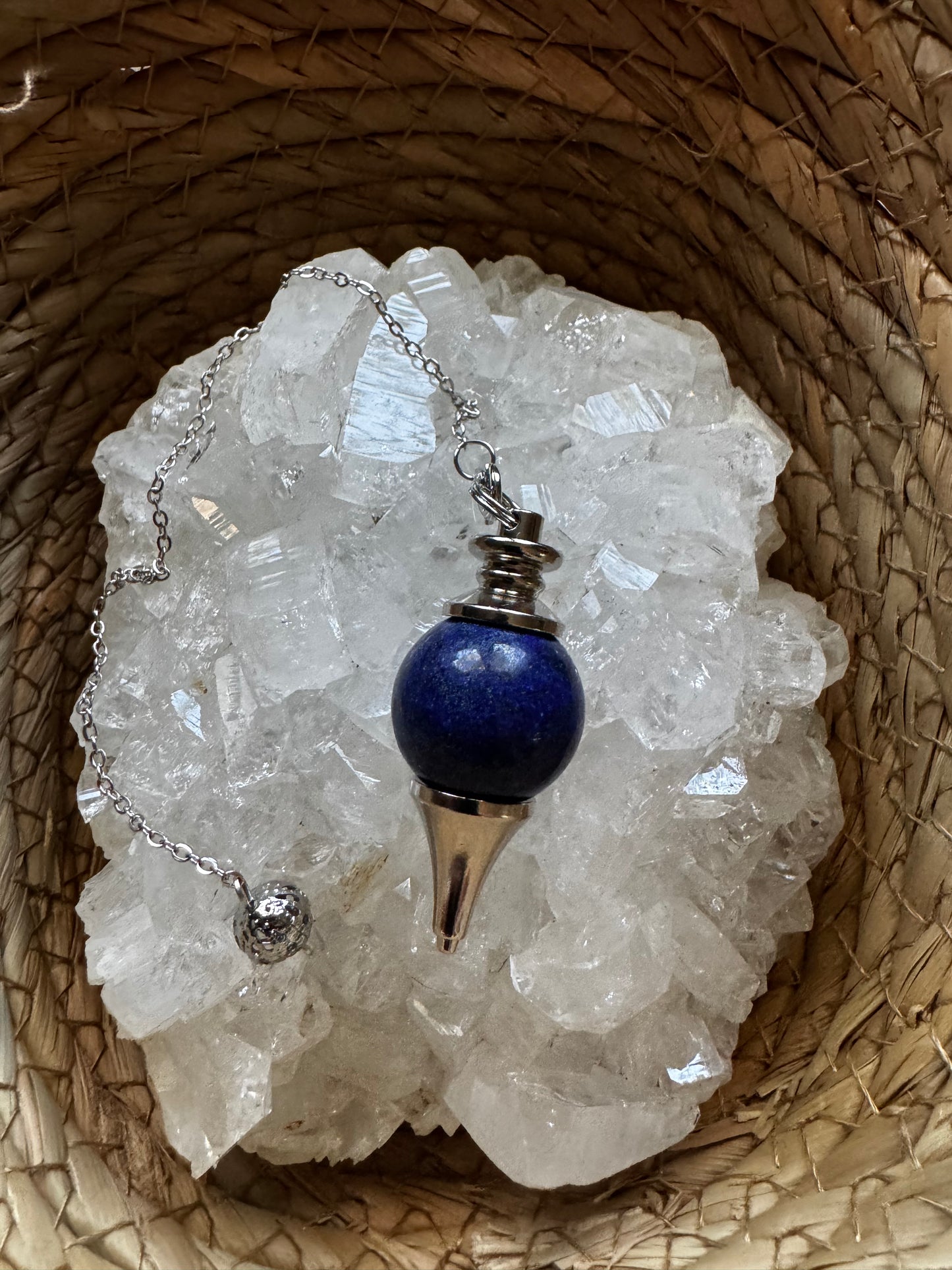 💙 Péndulo “Cielo Interior” – Bola de Lapislázuli 🌌