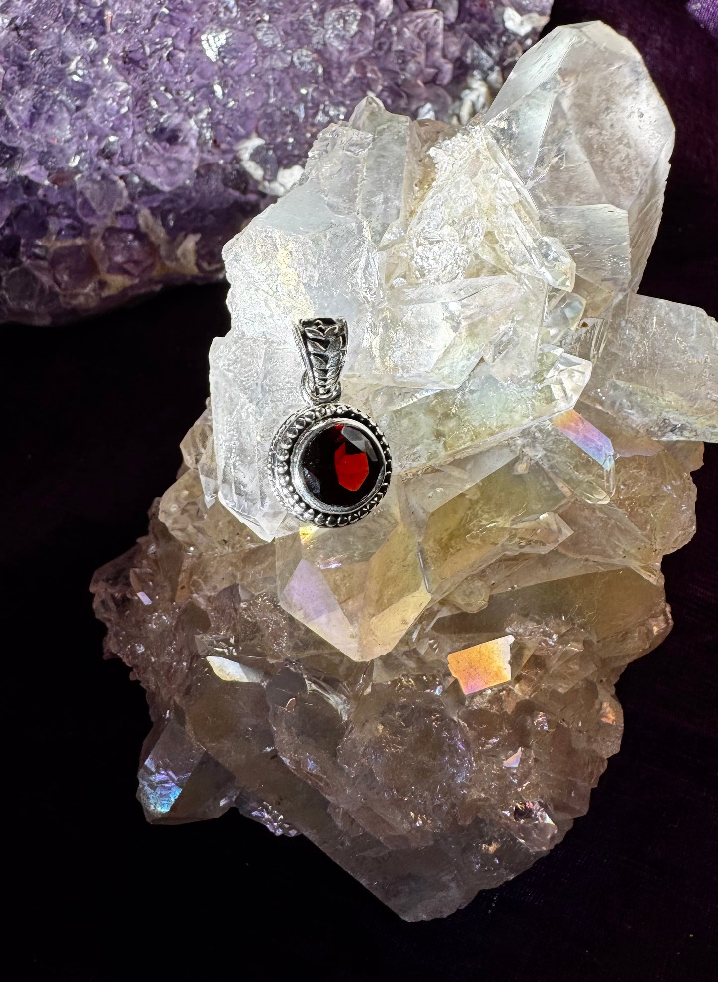 ❤️‍🔥✨ Colgante de Plata con Granate ✨❤️‍🔥