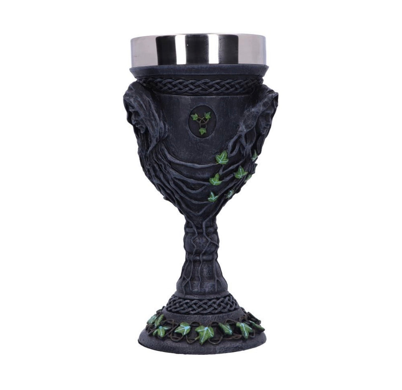 🌙 Cáliz Triple Diosa · Mother, Maiden & Crone · 21 cm