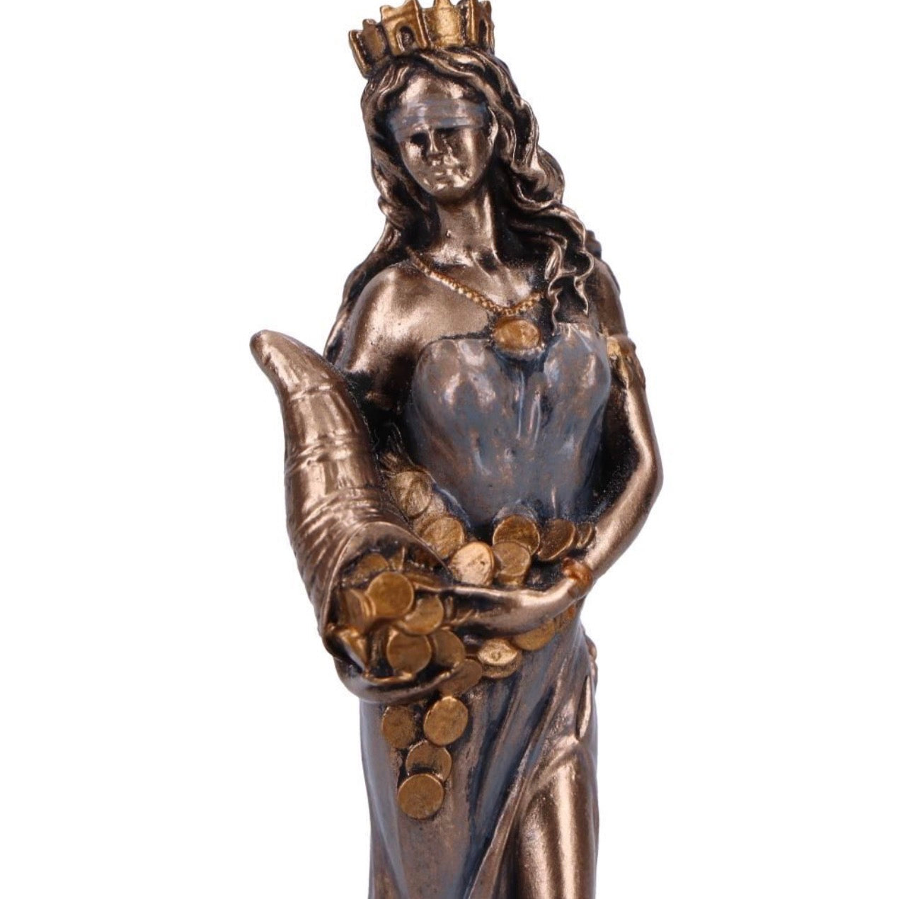 Fortuna Figura de bronce 9 cm – Mini Fortuna, Diosa de la abundancia
