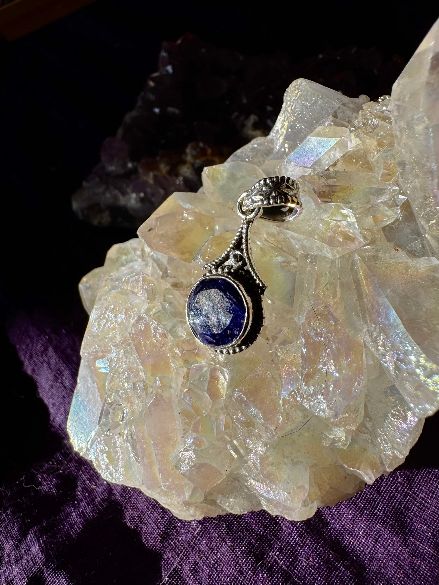 💙 Colgante de Zafiro natural en plata
