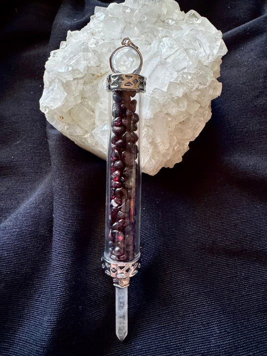 🪄 Varita Canalizadora de Granate – Energía y Vitalidad 🪄