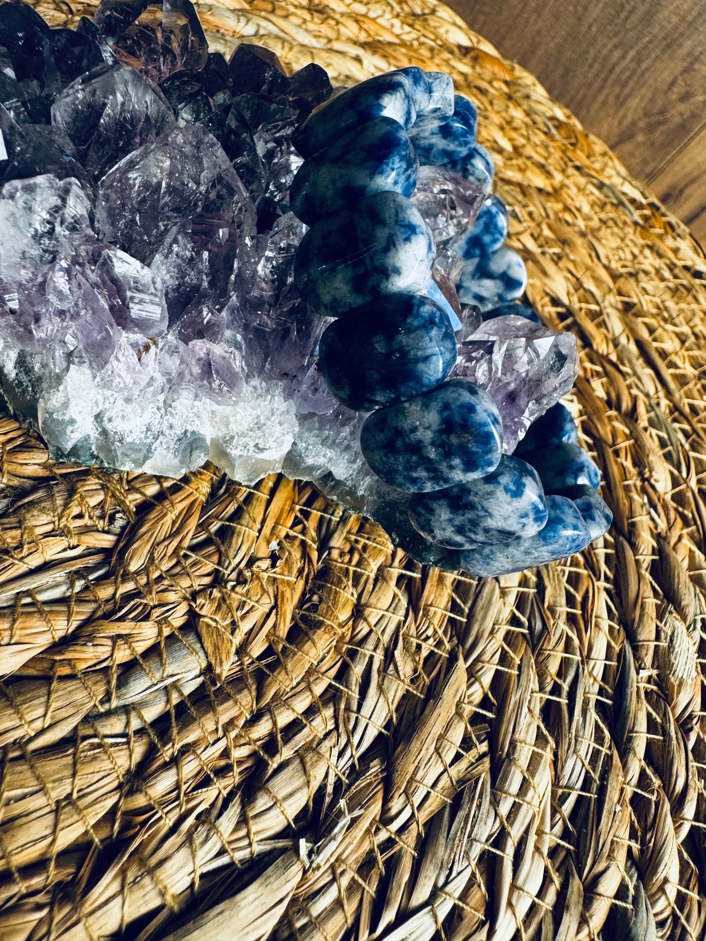💙Pulsera de Sodalita – Cuenta cuadrada