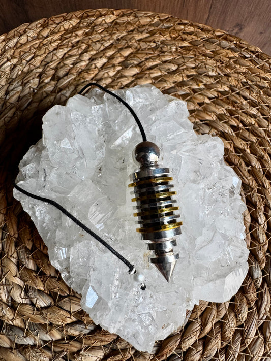 ⚡ Péndulo 7 Baterías Bicolor con baño de plata