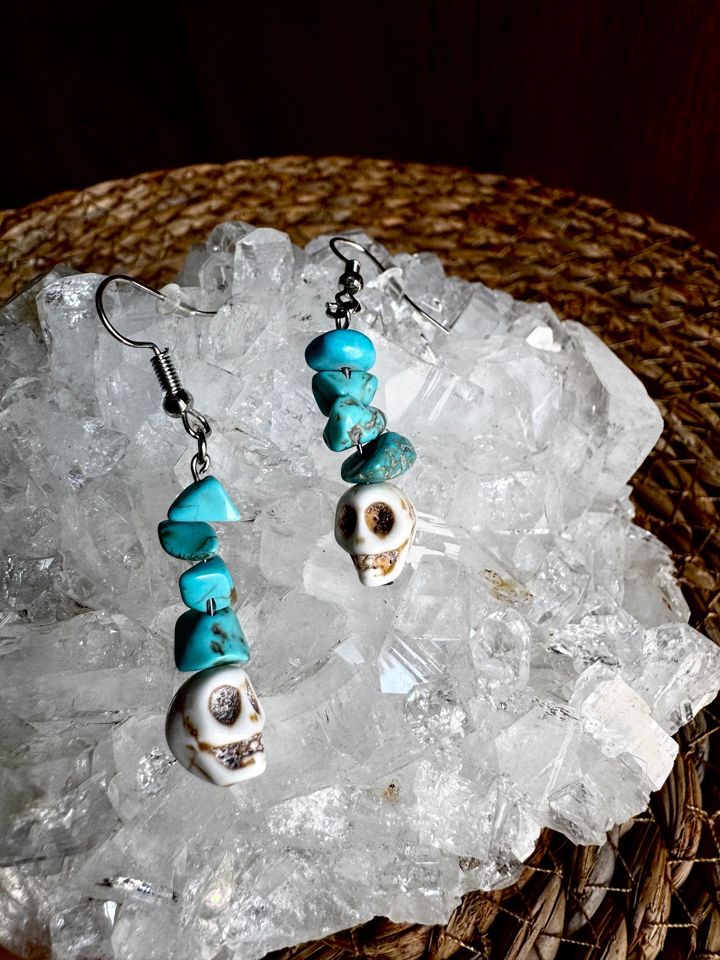 💀 Pendientes Calacas con Turquesinas