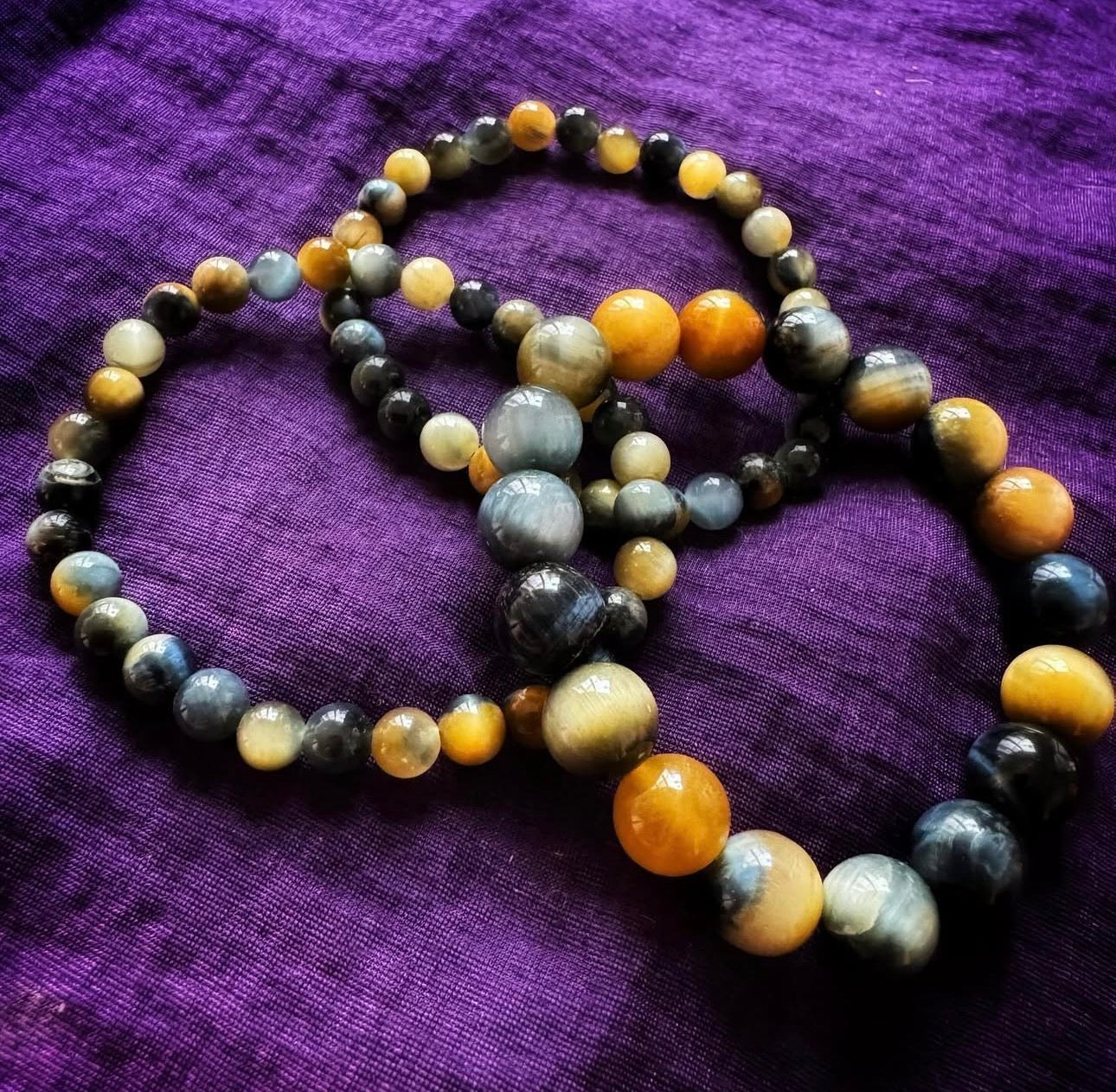 🧿OJO DE TIGRE GOLDEN BLUE🧿 8mm