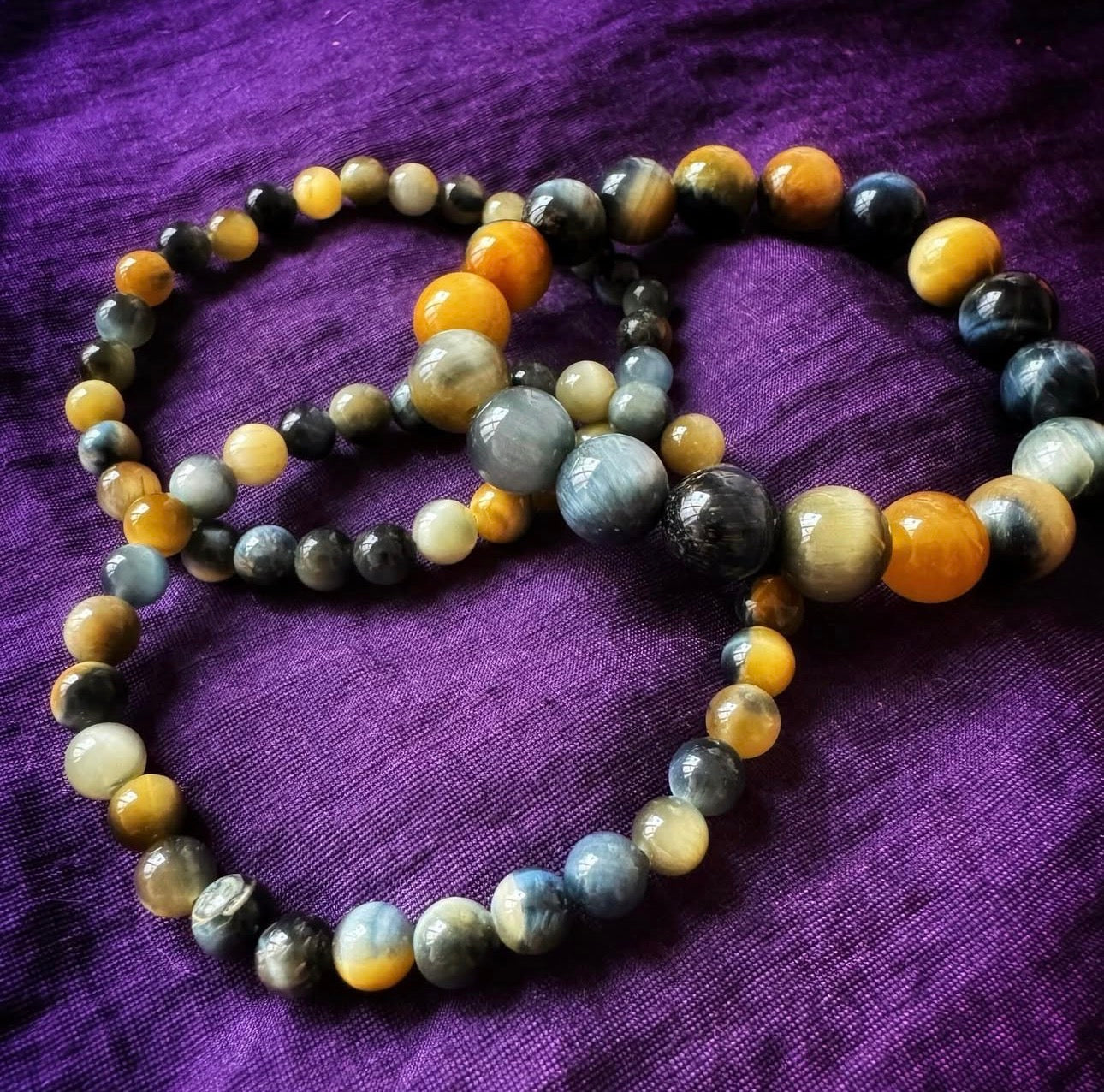 🧿OJO DE TIGRE GOLDEN BLUE🧿 8mm