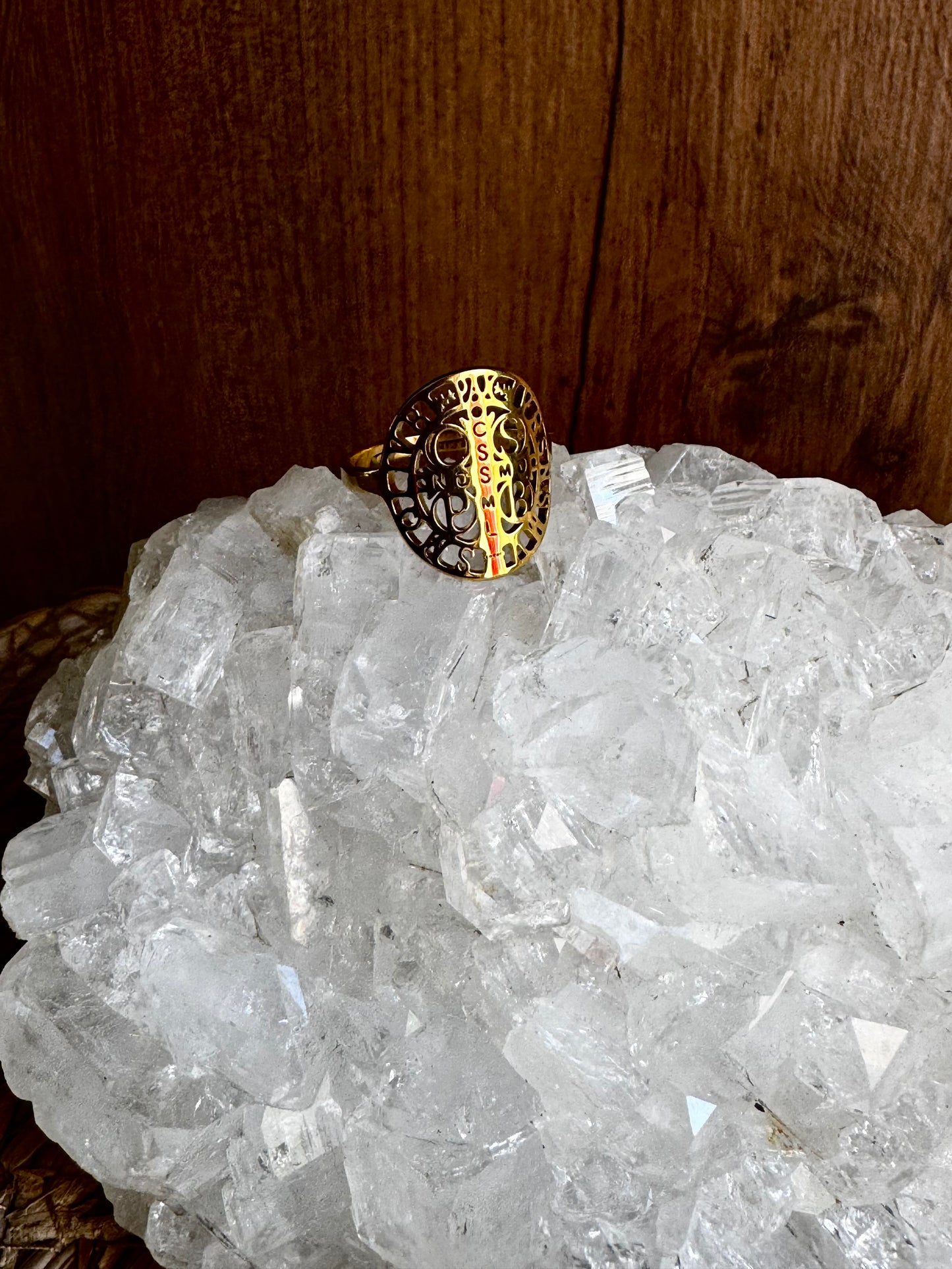 ✨ Anillo Ajustable · Sello de San Benito