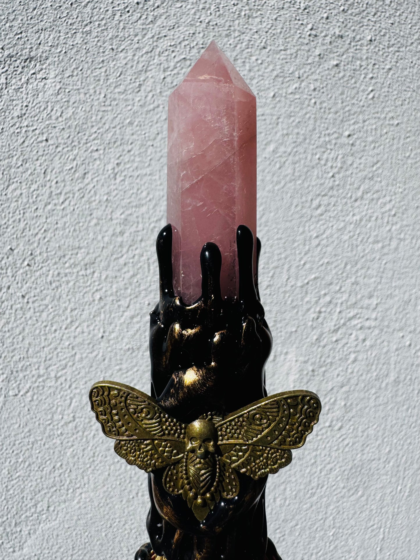 🧹 Escoba Energética · Cuarzo Rosa, Amatista y Polilla