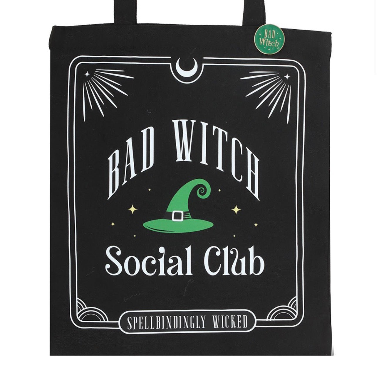 Tote Bag Bad Witch Social Club + Pin Gratis | Estilo Gótico & Witchy