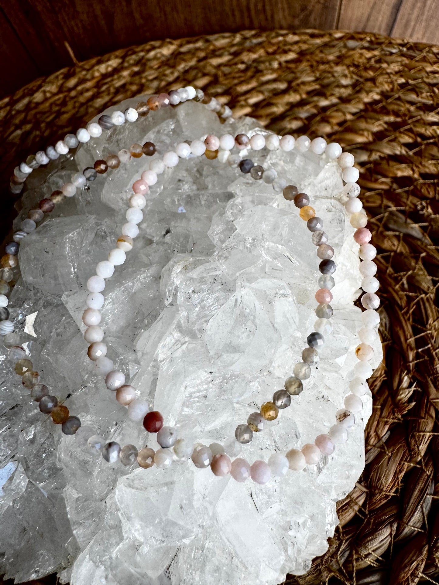 Pulsera facetada de Ágata de Botsuana 3mm