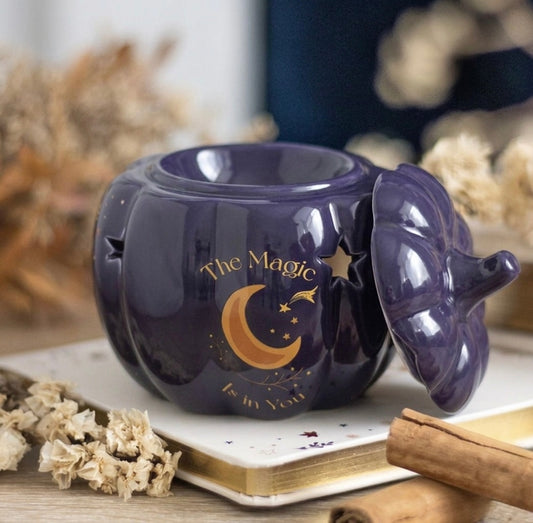 Quemador “Calabaza de Medianoche” – Quemador Místico para Aceites y Wax Melts