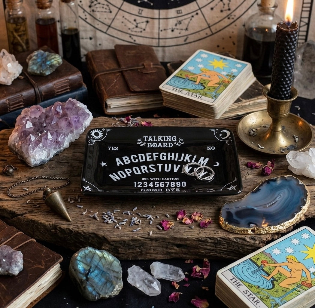 Bandeja Esotérica Talking Board Negra – Porta Joyas Místico
