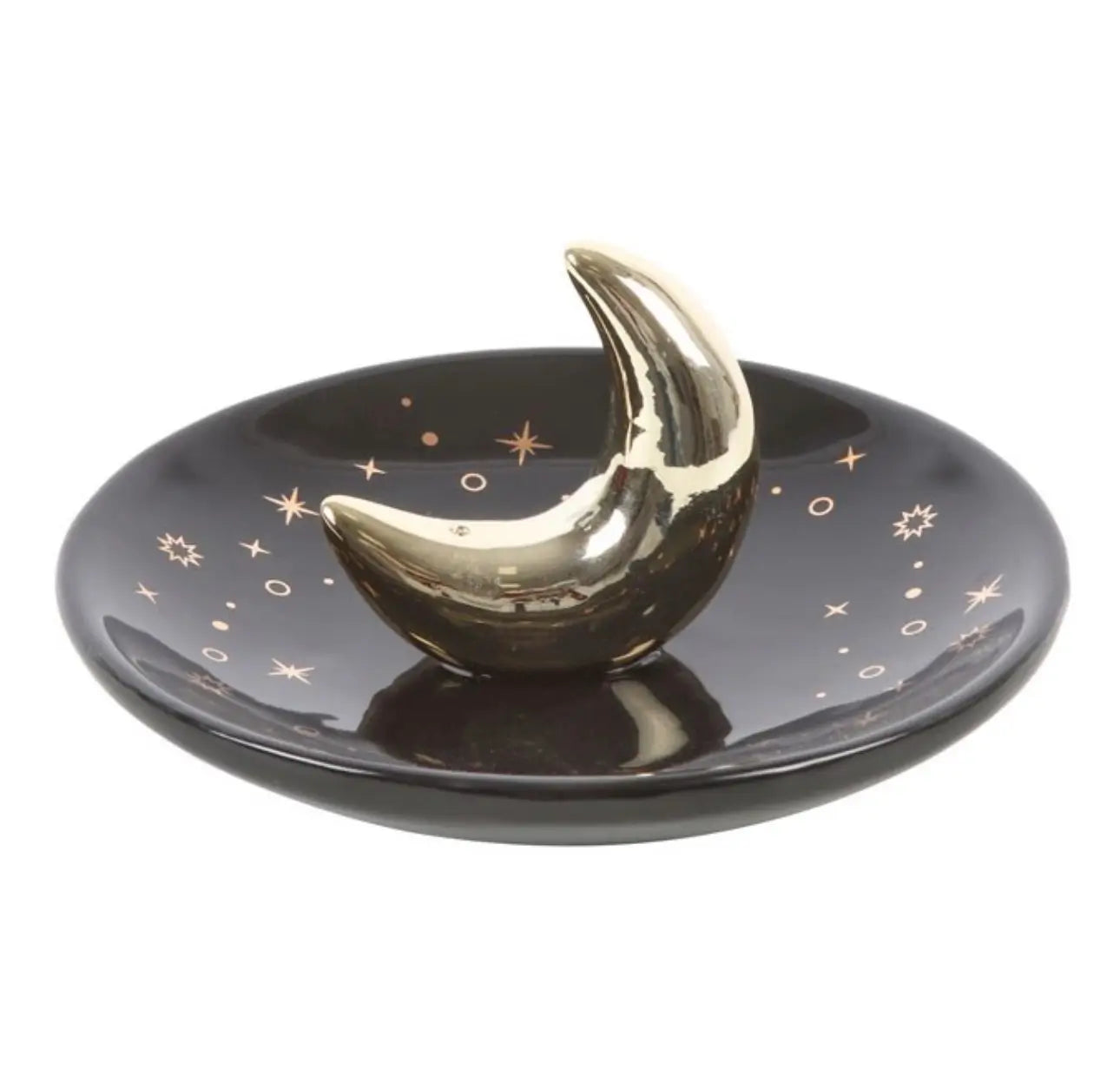 Porta Incienso Luna Creciente Dorada – Energía Lunar y Magia ✨🌙
