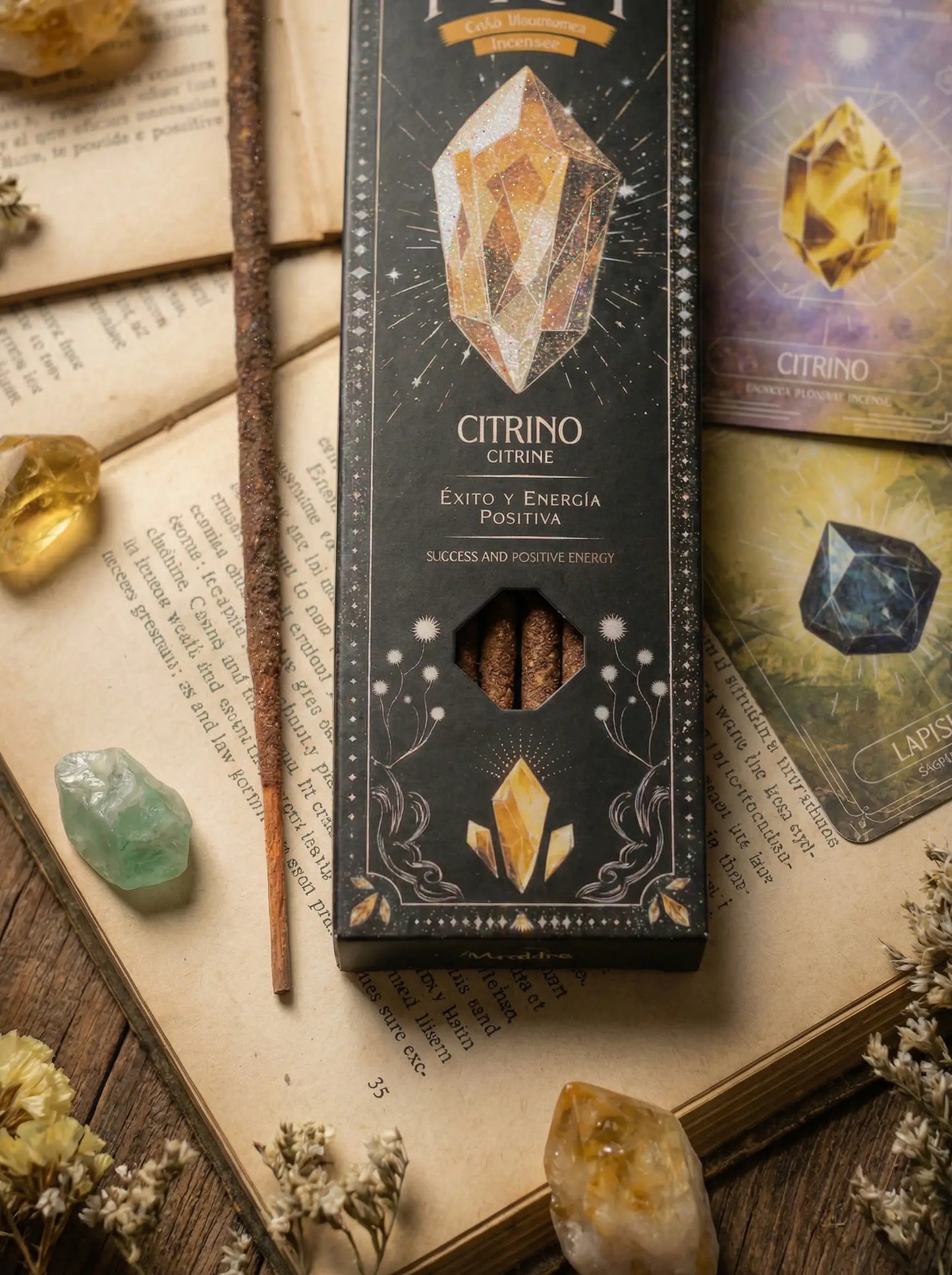 Incienso Tarot Gemas Citrino Sagrada Madre – Naranja y Especias | Abundancia y Energía