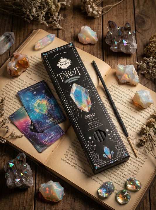 Incienso Tarot Gemas Ópalo Sagrada Madre – Olíbano y Mirra | Protección y Conexión Espiritual