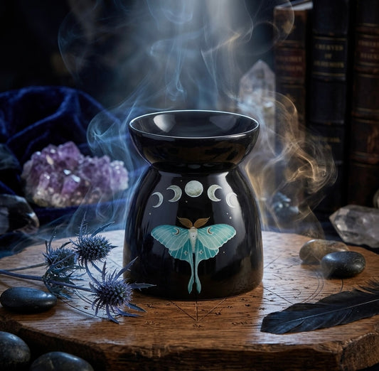 Quemador Susurro de Luna – Quemador de Aceites y Wax Melts Polilla Lunar 🌒🌕🌘