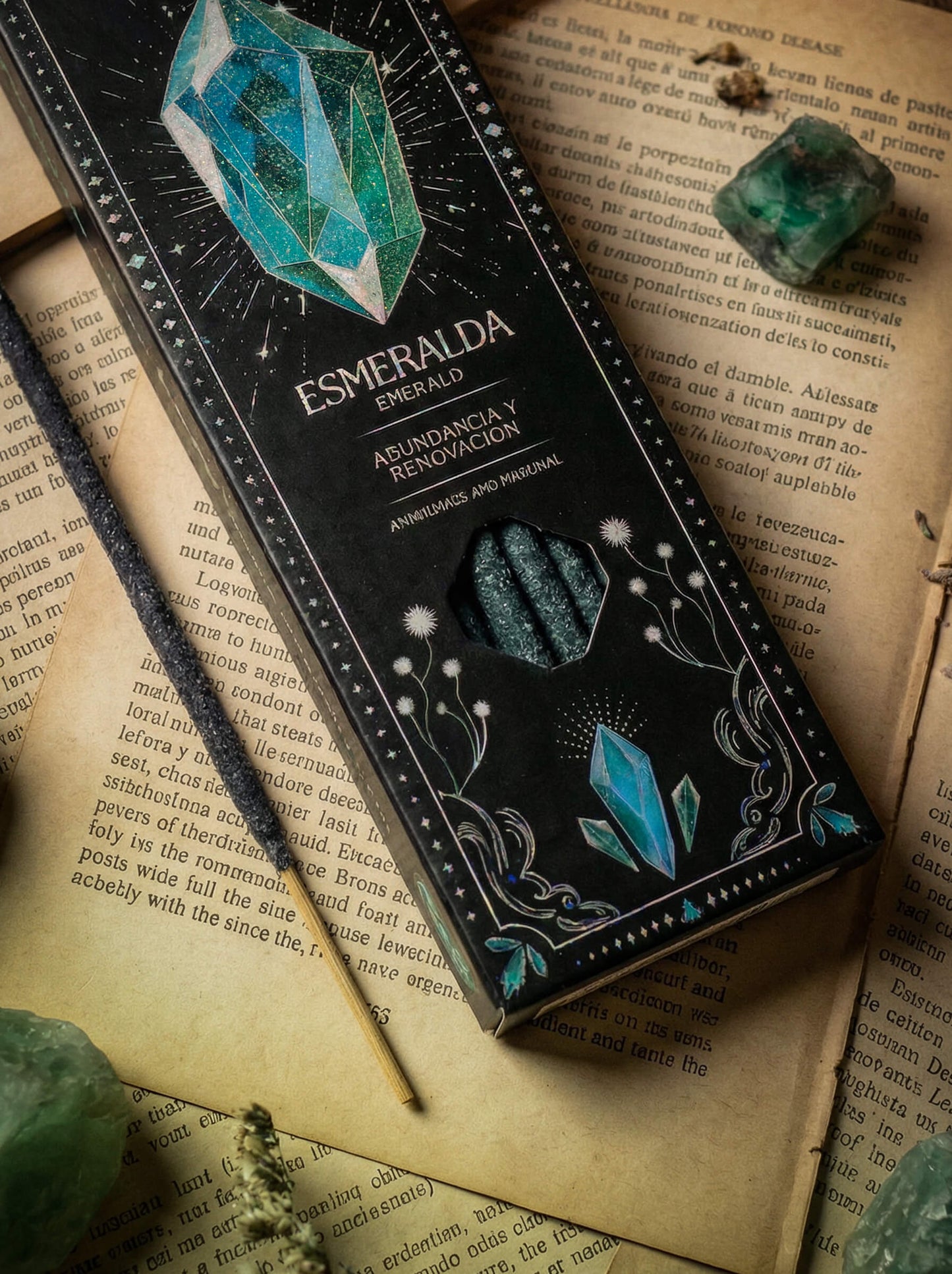 Incienso Tarot Gemas Esmeralda Sagrada Madre – Limón y Lavanda | Prosperidad y Equilibrio