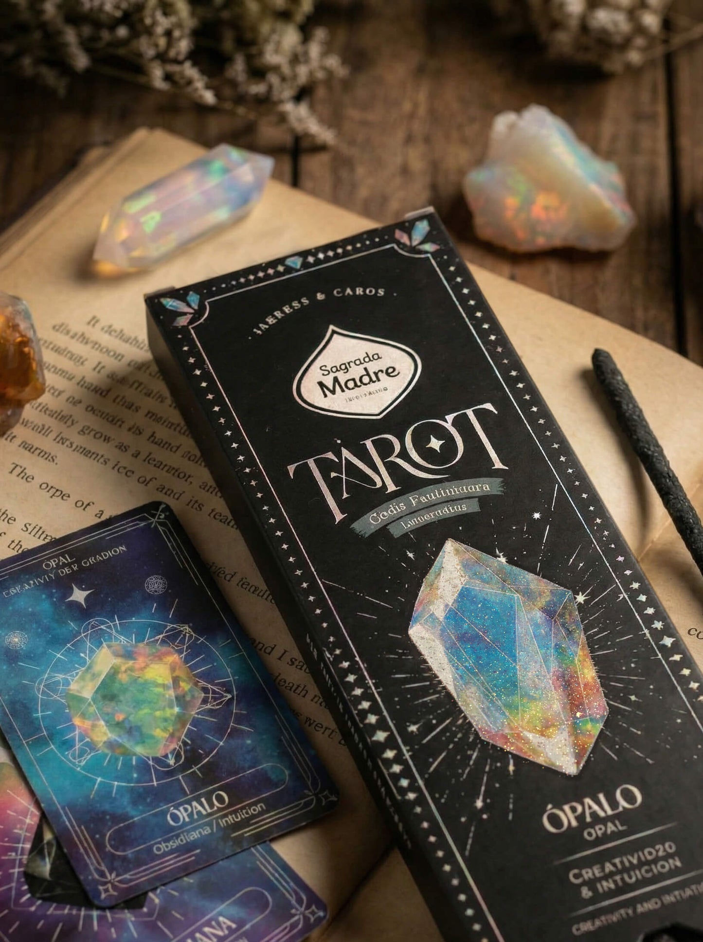 Incienso Tarot Gemas Ópalo Sagrada Madre – Olíbano y Mirra | Protección y Conexión Espiritual