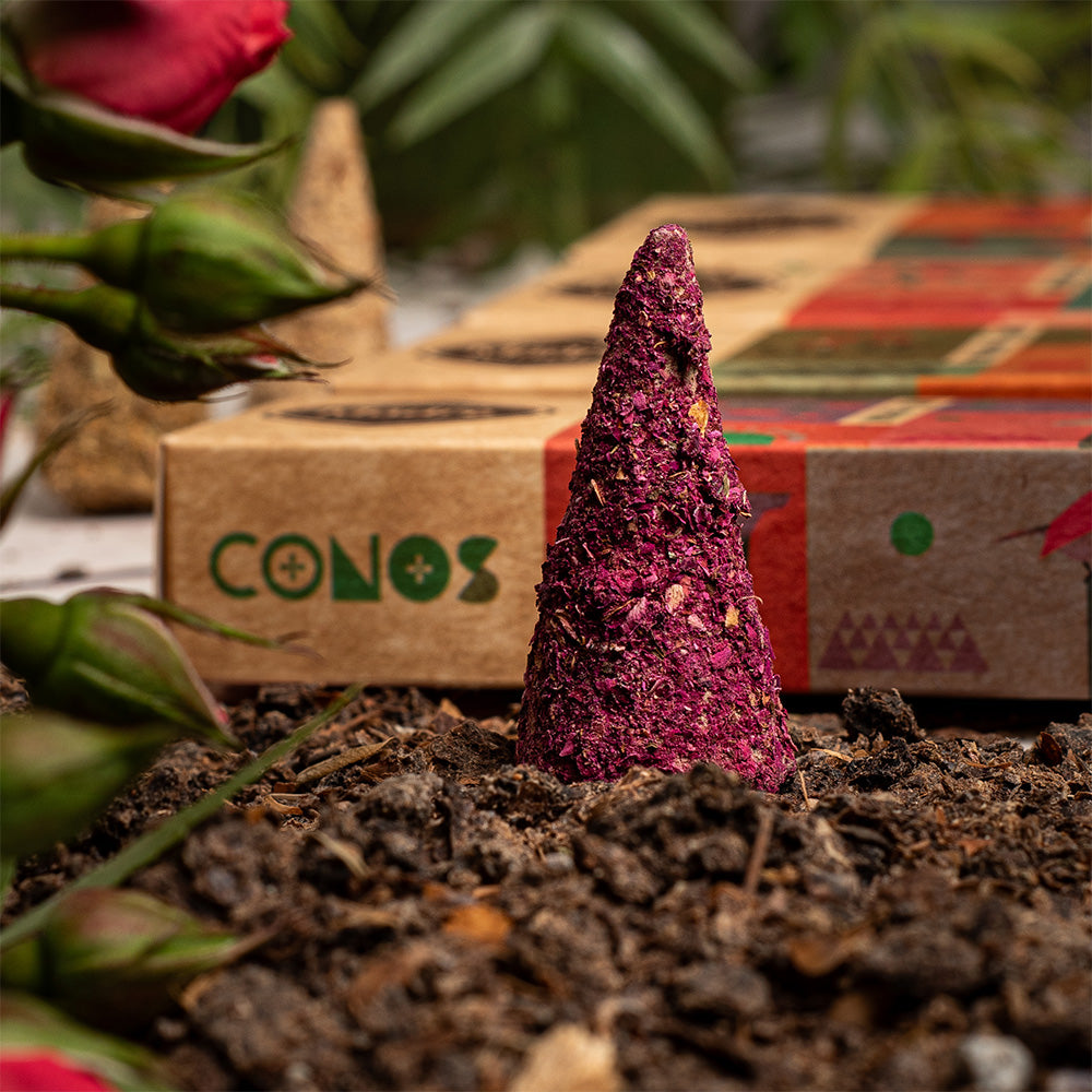 Incienso Cono Pétalos de Rosa Sagrada Madre