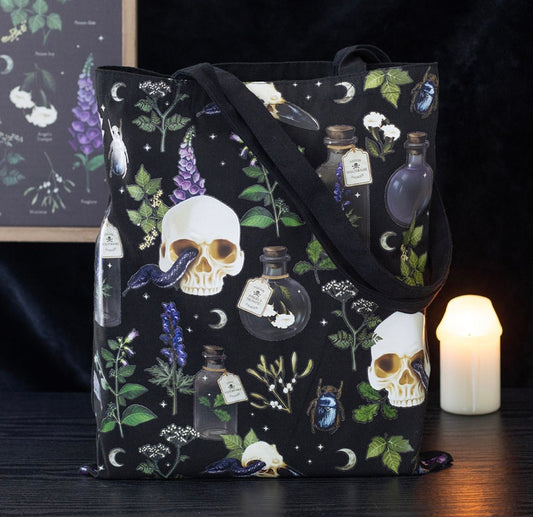 Tote Bag Venom & Vines – Bolsa Mística Gótica Reutilizable