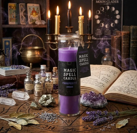 Vela Ritual Prosperidad Lavanda – Abundancia, Calma y Flujo ✨💜