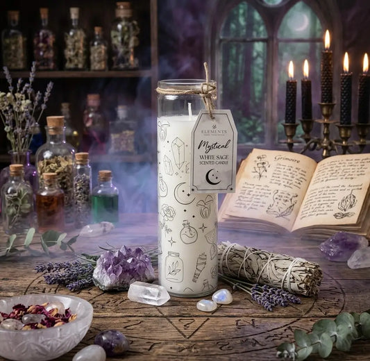 Vela Ritual Salvia Blanca – Limpieza Energética y Protección 🌿✨